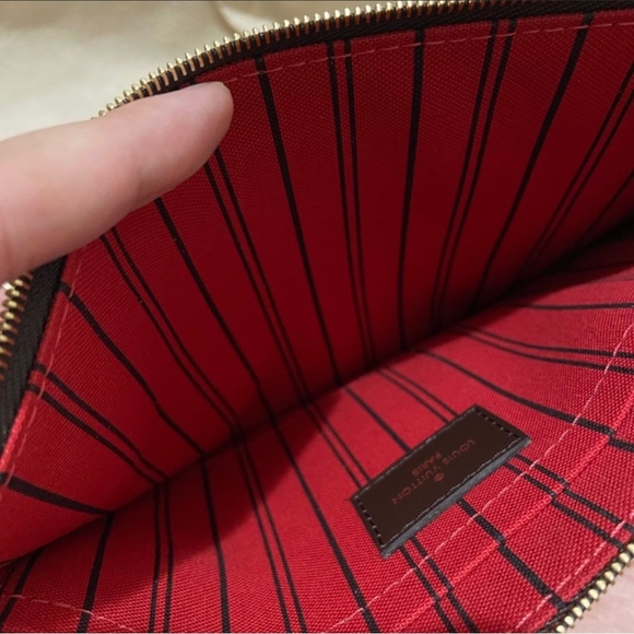 Like New Medium Louis Vuitton Neverfull MM Damier Ebene Canvas Tote In Cherry - Picture 16 of 16